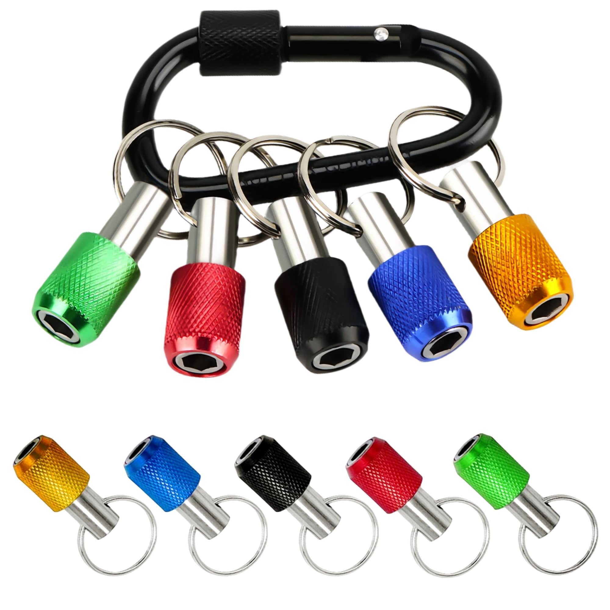 3 Set Bit Holders 1/4 inch Hex Shank Screwdriver Bits Holder Extension Bar Keychain Screw Adapter Drill Change Hand-held Screwdrivers Drill Bits Holder Portable Tools & Home Improvement Gift