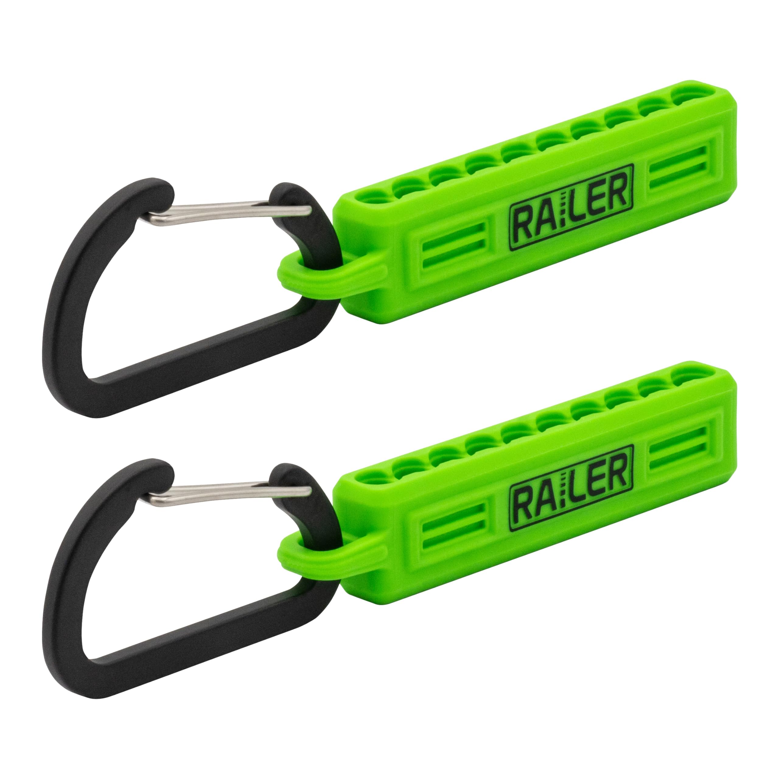 4 Pack Screwdriver Bit Holder Storage Organizer – Railer 10-Hole Bit Holder with Carabiner (Black/Orange/Camo Green/Hi-Vis Green)