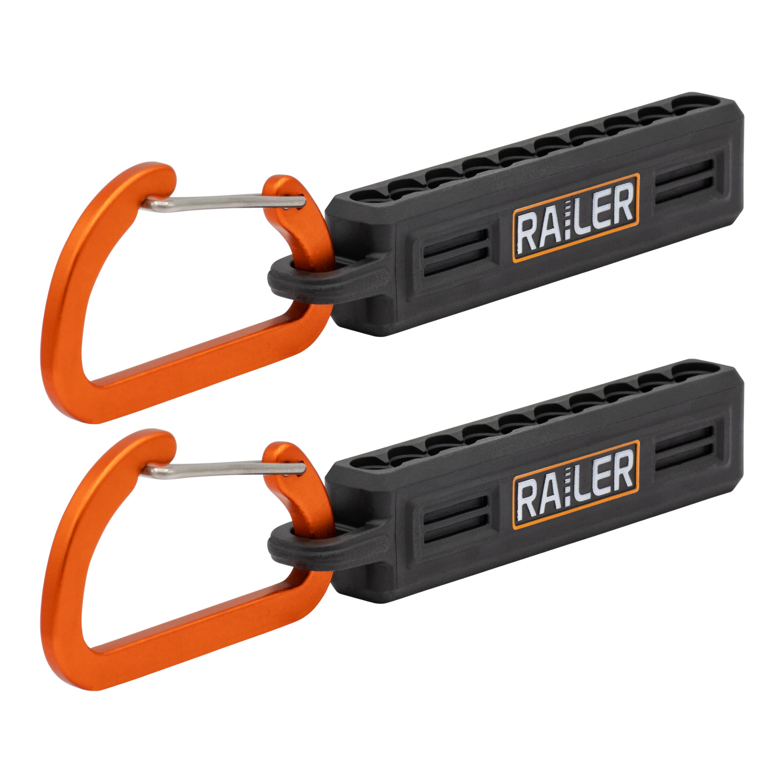 4 Pack Screwdriver Bit Holder Storage Organizer – Railer 10-Hole Bit Holder with Carabiner (Black/Orange/Camo Green/Hi-Vis Green)