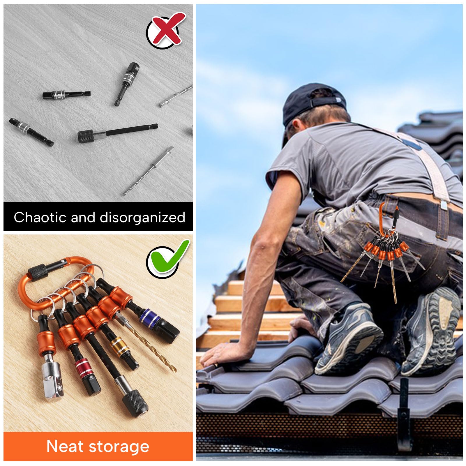 3 Set Bit Holders 1/4 inch Hex Shank Screwdriver Bits Holder Extension Bar Keychain Screw Adapter Drill Change Hand-held Screwdrivers Drill Bits Holder Portable Tools & Home Improvement Gift