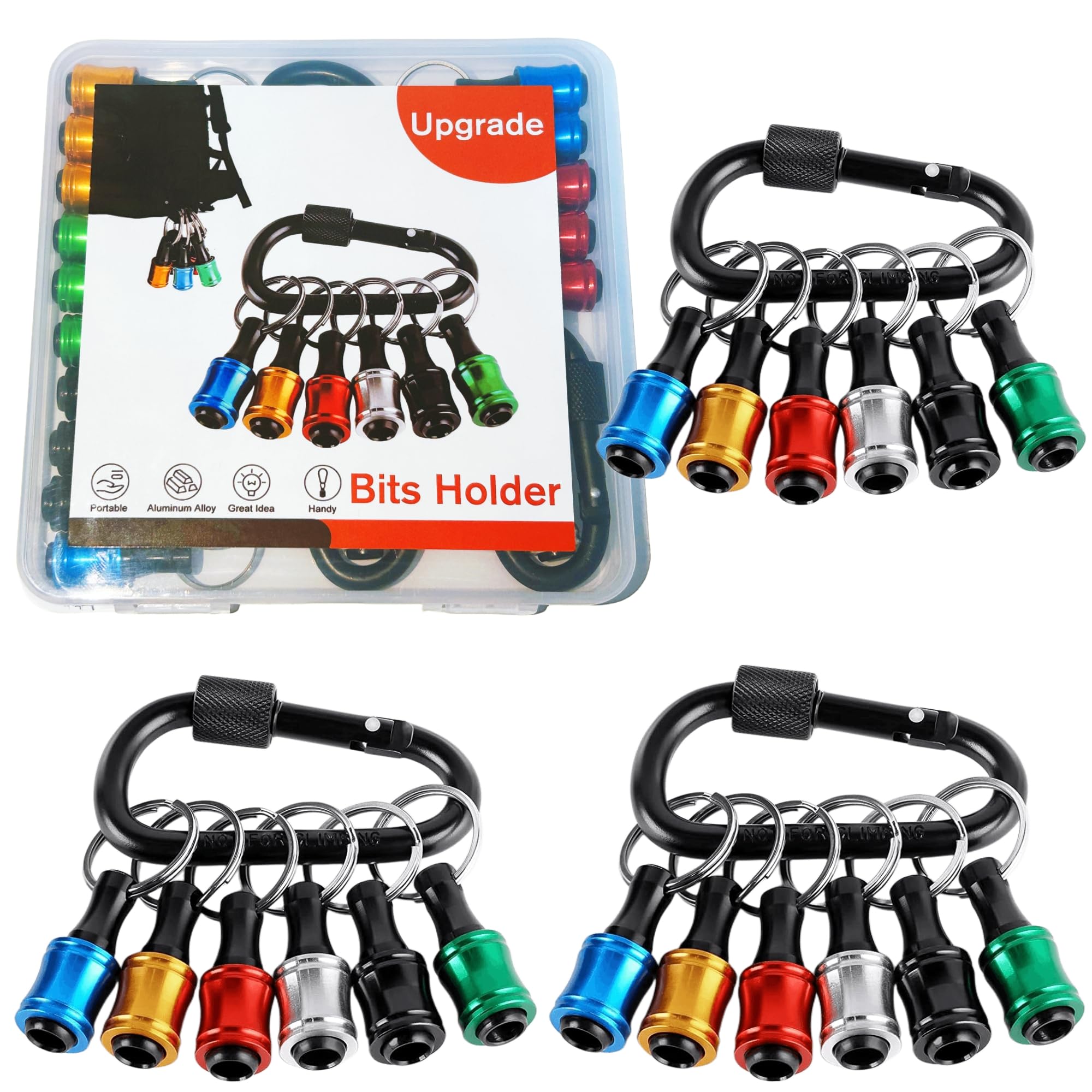 3 Set Bit Holders 1/4 inch Hex Shank Screwdriver Bits Holder Extension Bar Keychain Screw Adapter Drill Change Hand-held Screwdrivers Drill Bits Holder Portable Tools & Home Improvement Gift